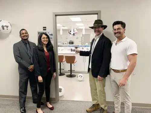 Byrne R&D ribbon cutting with Carl