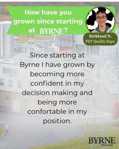Byrne Dairy Employee Spotlight: PET Quality Supervisor Kirkland